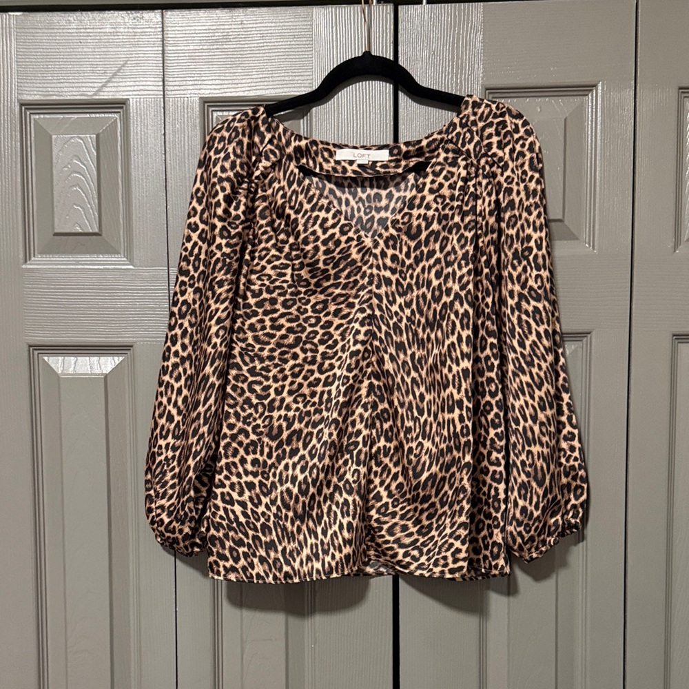 LOFT Animal Print Blouse